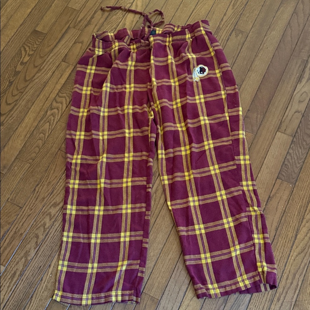 Washington Redskins Team Pajama Pants Burgundy and Gold Plaid Pajama Pants